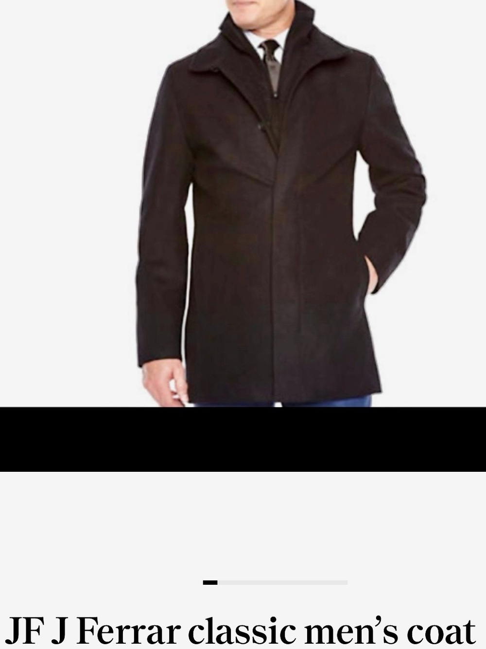 jf j.ferrar Men's Black Pea Coat